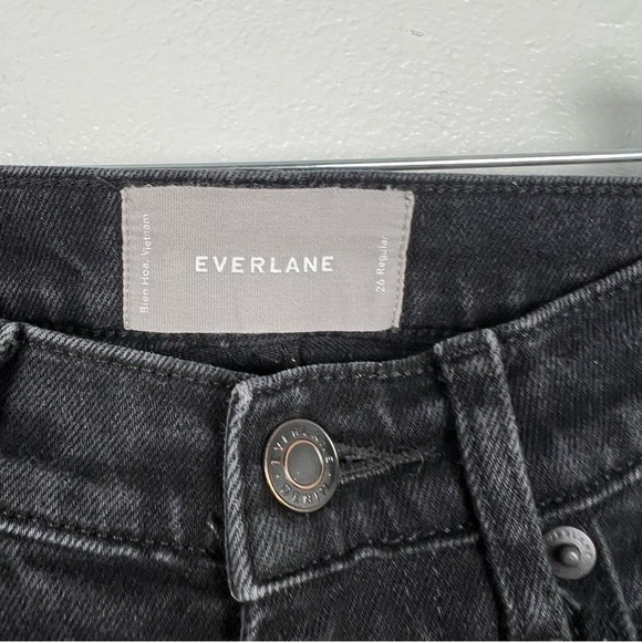 EVERLANE Mid Rise Black Jeans Sz 26 - Picture 5 of 7